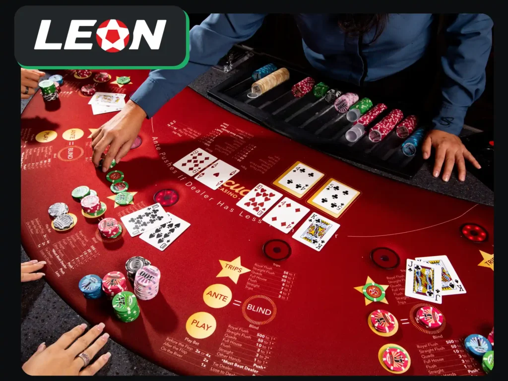 Jeux de poker au Leon Casino