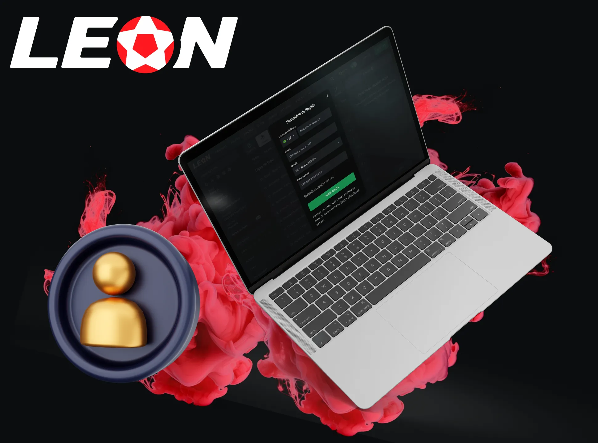 In the Leon Bet website header, click on the button that will take you to a special form where you will have to enter your current information.
